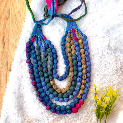 Handcrafted Multicolour Bobble Necklace (6 layers)