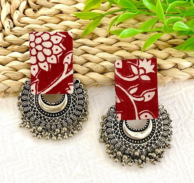 Handblock Print Fabric Earrings – Indolindo