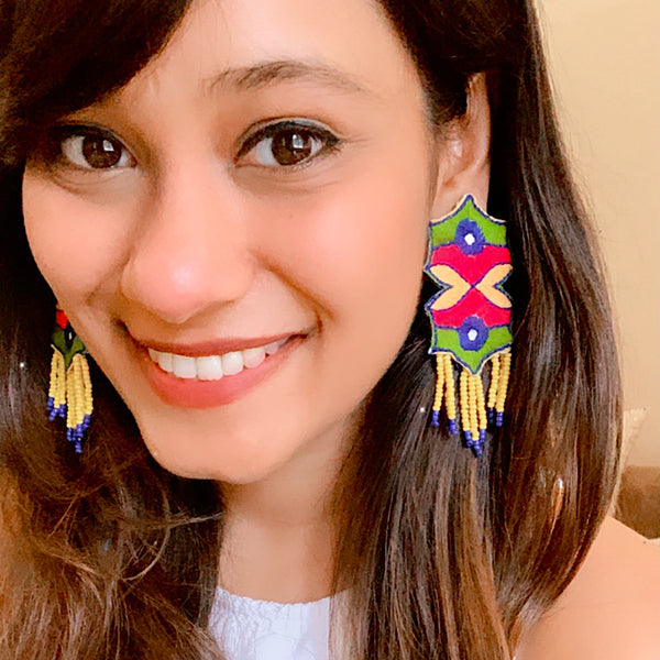 Handmade Multicolour Tribal Earrings