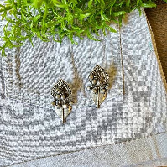 Double Leaf Stud Earrings