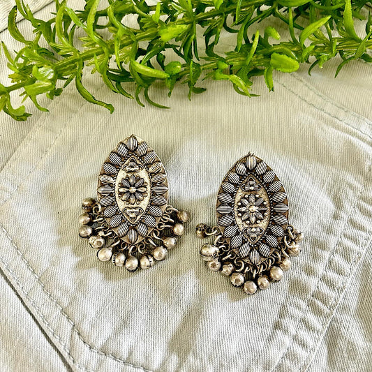Oxidised Tribal Earrings