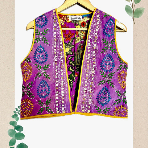 Crop Bohemian Jacket (Purple)