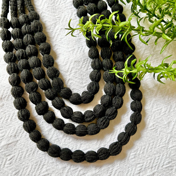 Handcrafted Black Bobble Necklace (4 layers)
