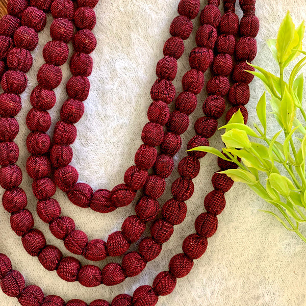 Handcrafted Burgundy Bobble Necklace (4 layers)