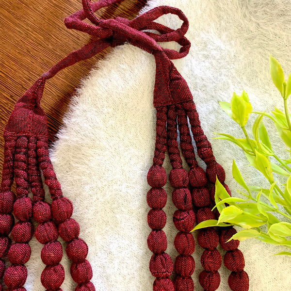 Handcrafted Burgundy Bobble Necklace (4 layers)