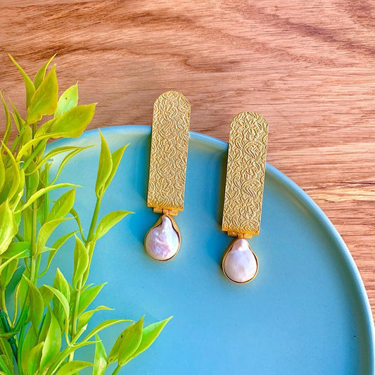 Long Drop Stone Earrings