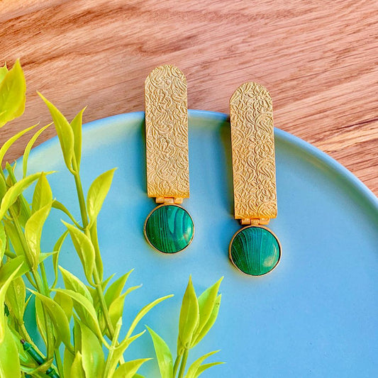 Long Drop Stone Earrings