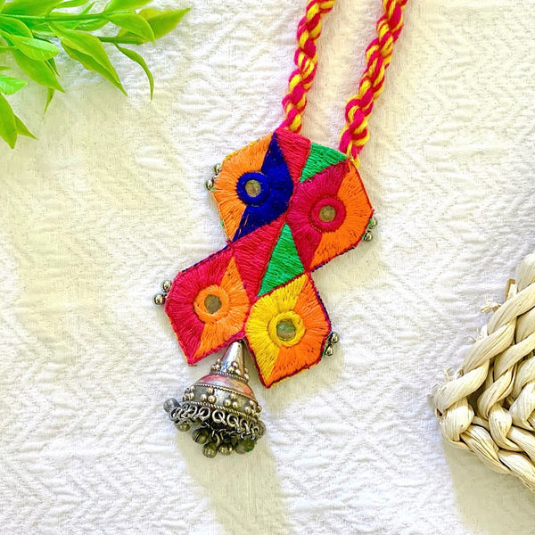 Handcrafted Colour Block Geometric Necklace