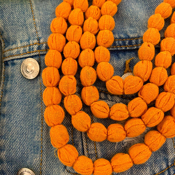 Handcrafted Burnt Orange Bobble Necklace (4 layers)