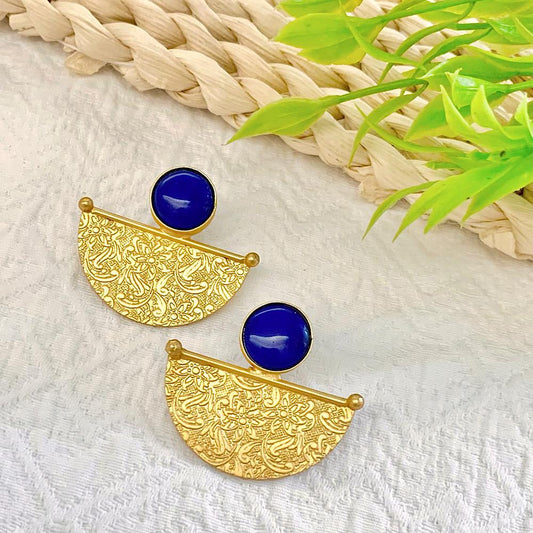 Matt Gold Crescent Earrings