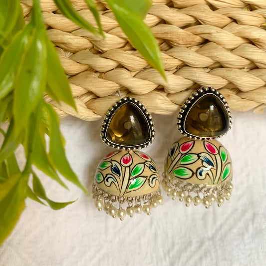 Hand Painted Stone Earrings