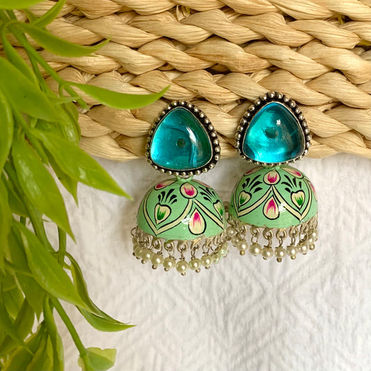 Hand Painted Stone Earrings