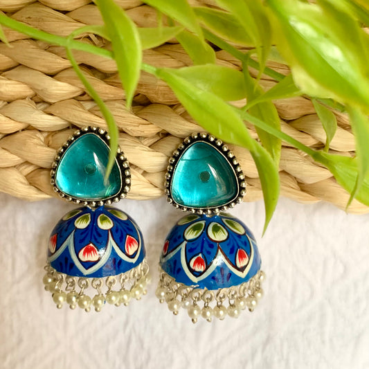 Hand Painted Stone Earrings