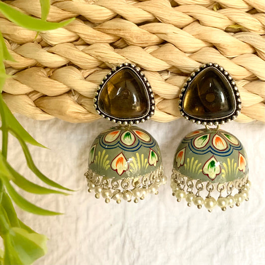 Hand Painted Stone Earrings