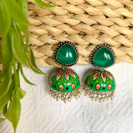 Hand Painted Stone Earrings