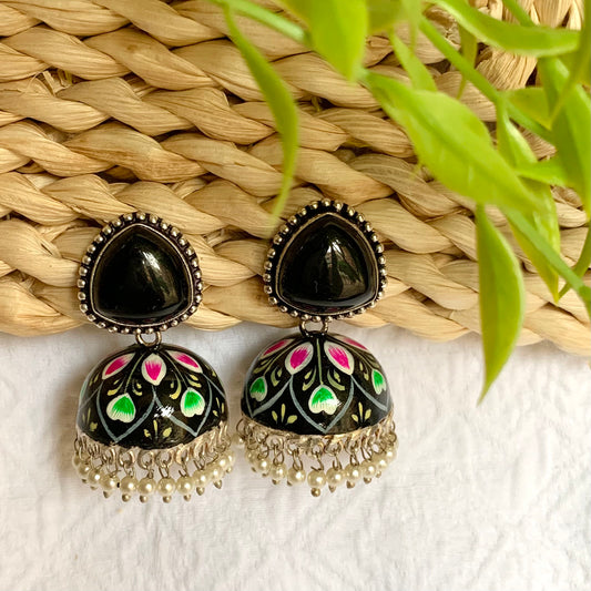 Hand Painted Stone Earrings