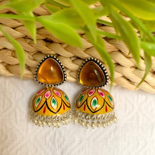 Hand Painted Stone Earrings