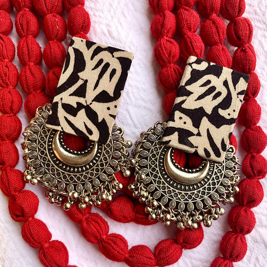 Handblock Print Fabric Earrings