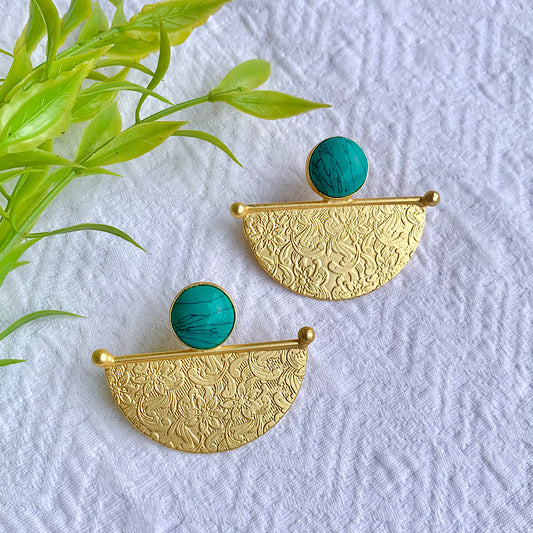 Matt Gold Crescent Earrings