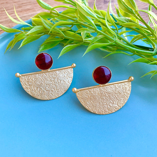 Matt Gold Crescent Earrings