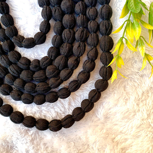 Handcrafted Black Bobble Necklace (6 layers)