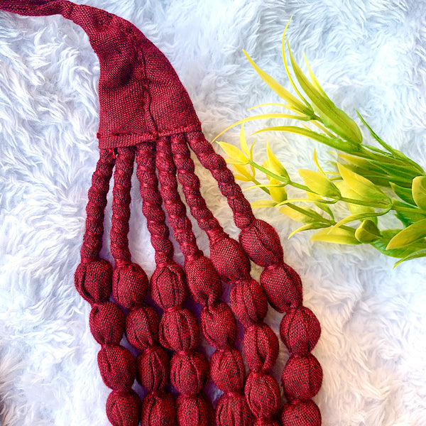 Handcrafted Burgundy Bobble Necklace (6 layers)