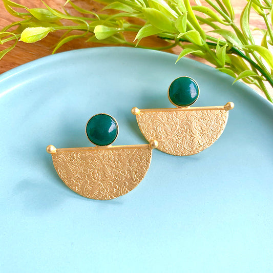 Matt Gold Crescent Earrings