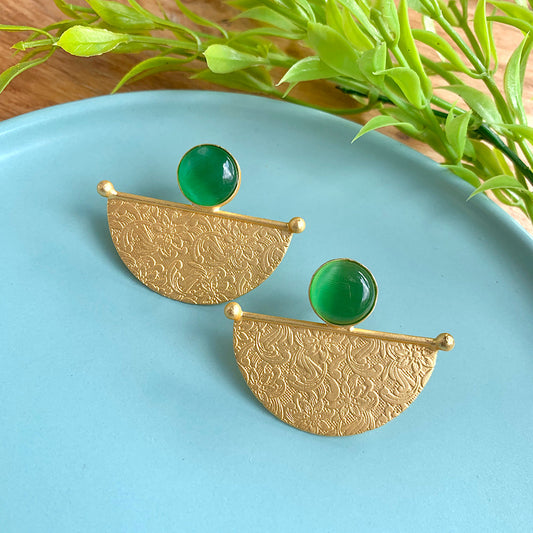 Matt Gold Crescent Earrings