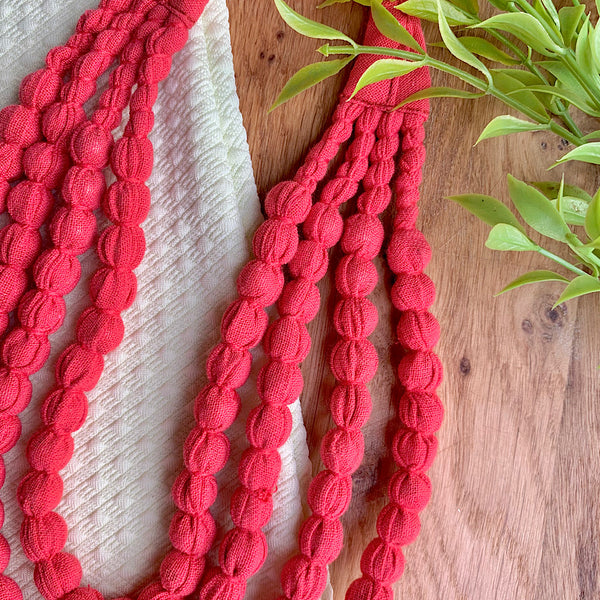 Handcrafted Coral Bobble Necklace (4 layers)