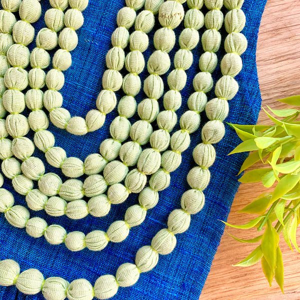 Handcrafted Pistachio Green Bobble Necklace (6 layers)