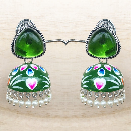 Hand Painted Stone Earrings