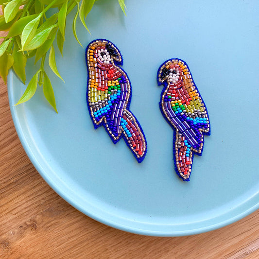 Handcrafted Multicolour Parrot Earrings