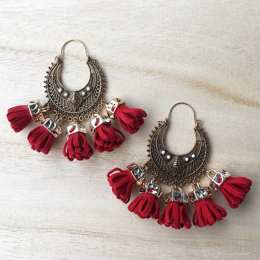 Ancient Rose Gold Earrings with Danglers