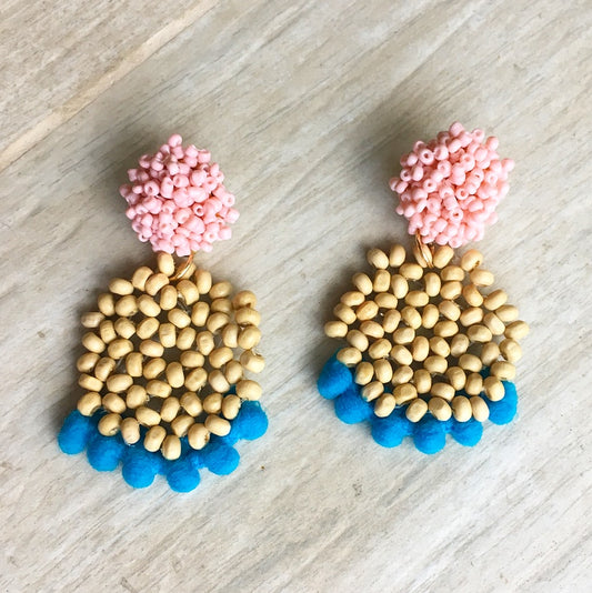Wood Beaded Earrings