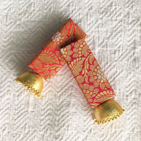 Long Silk Fabric Earrings with Dool