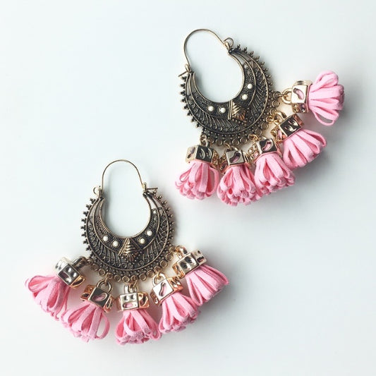 Ancient Rose Gold Earrings with Danglers