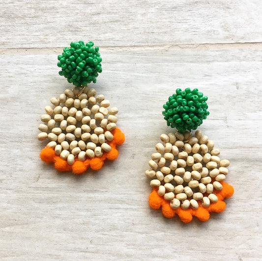 Wood Beaded Earrings