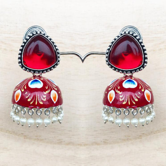 Hand Painted Stone Earrings