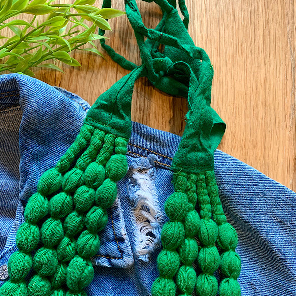 Handcrafted Forest Green Bobble Necklace (4 layers)