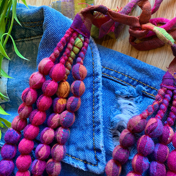 Handcrafted Vibrant Multicolour Bobble Necklace (4 layers)