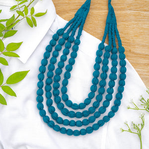 Handcrafted Teal Necklace (4 layers)