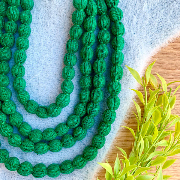 Handcrafted Shamrock Green Bobble Necklace (4 layers)