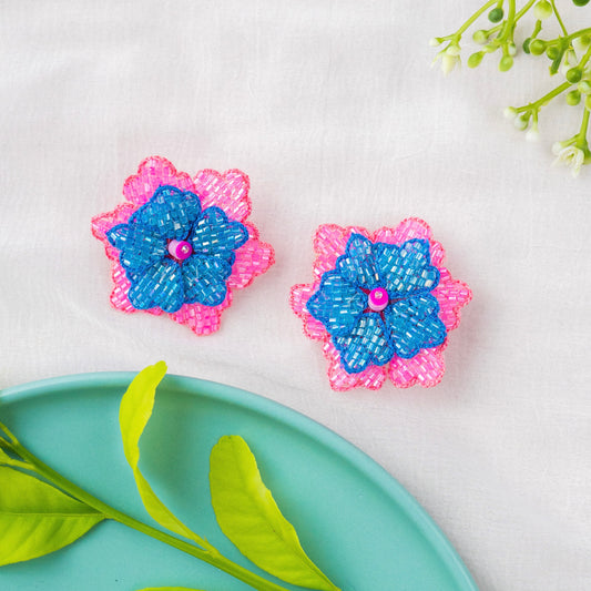 Handcrafted Sparkly Flower Earrings