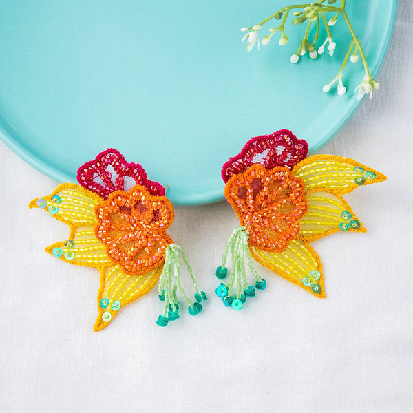 Hand Embroidered Carnival Earrings