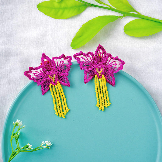 Handcrafted Orchid Earrings