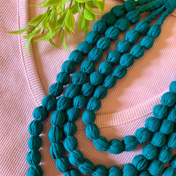 Handcrafted Jade Green Bobble Necklace (4 layers)