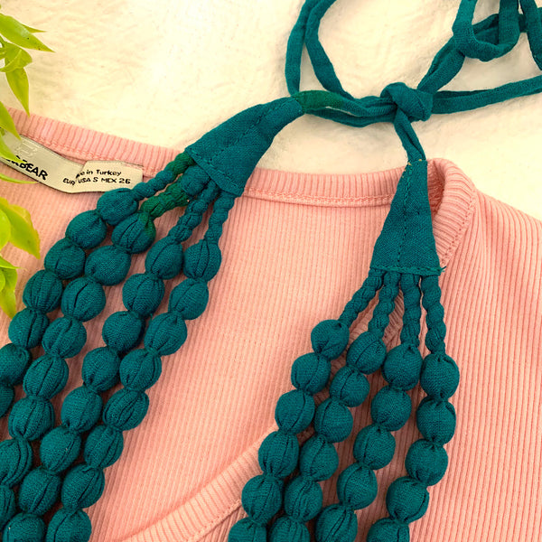Handcrafted Jade Green Bobble Necklace (4 layers)